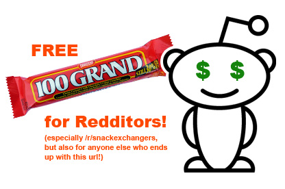 Free 100 Grand Bar for Redditors