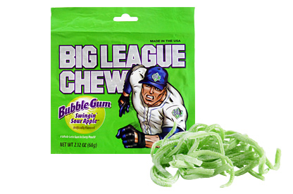 Sour Apple Big League Chew Bubble Gum (Box of 12)