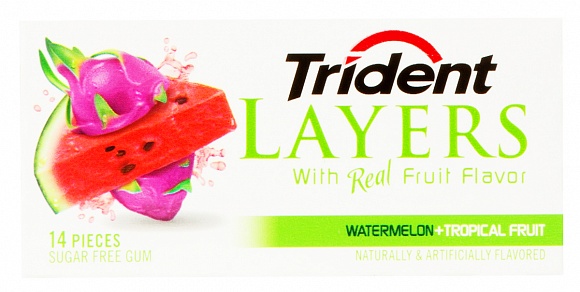 Trident Layers Watermelon & Tropical Fruit Gum