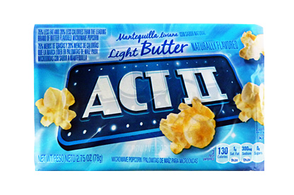 Act II Light Butter Microwave Popcorn