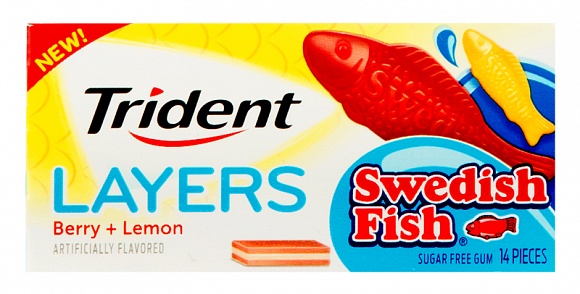 Trident Layers Swedish Fish & Lemon Gum (Box of 12)