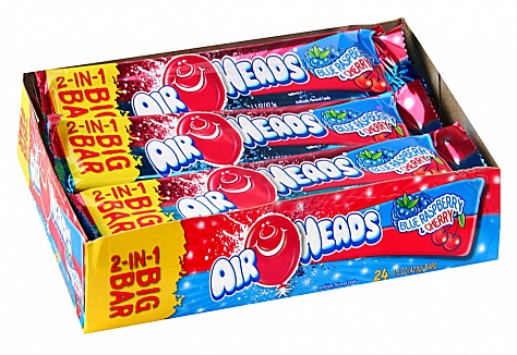 Airheads Blue Raspberry & Cherry 2-in-1 Big Bar (Box of 24)