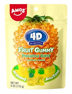 Amos 4D Fruit Gummy Pineapple Burst (12 x 170g)