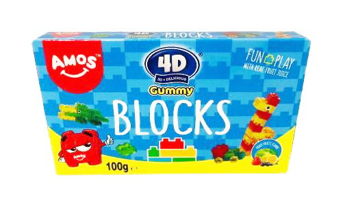 Amos 4D Gummy Blocks (12 x 100g)