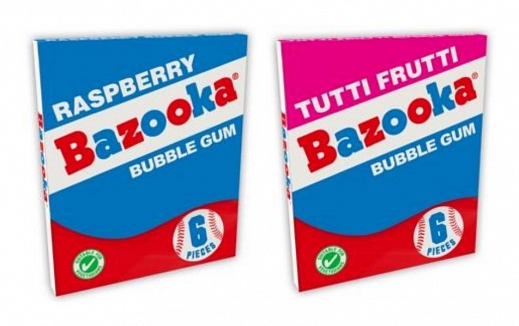 Bazooka Bubble Gum Raspberry & Tutti Frutti (12 x 12 x 33g)