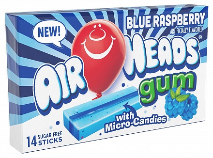 Blue Raspberry Airheads Gum (12 x 34g)