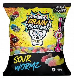 Brain Blasterz Sour Wormz (12 x 16 x 100g)