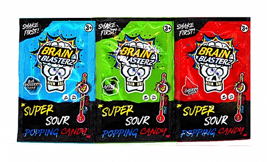 Brain Blasterz Super Sour Popping Candy Trio (15 x 36g)