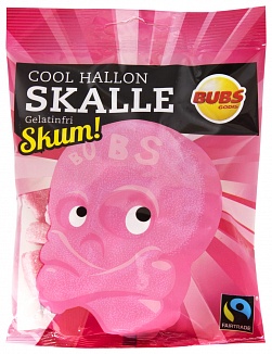 Bubs Cool Raspberry Foam Skulls (90g)