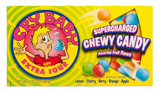 Cry Baby Extra Sour Supercharged Chewy Candy (12 x 106g)