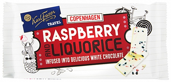 Fazer Copenhagen Raspberry & Liquorice White Chocolate