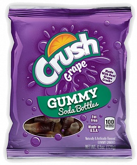 Grape Crush Gummy Soda Bottles (128g)