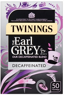 Twinings Decaffeinated Earl Grey Teabags 50 Pack (Case of 4)