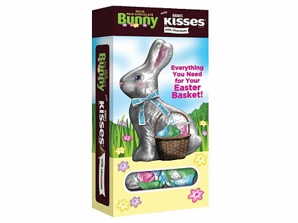 Hershey's Solid Milk Chocolate Bunny with Pastel Hershey's Kisses