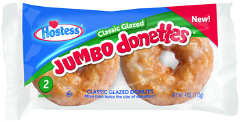 Hostess Glazed Jumbo Donettes 2-Pack (6 x 113g)