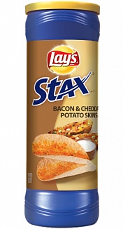 Lay's Stax Bacon & Cheddar Potato Skins (11 x 156g)