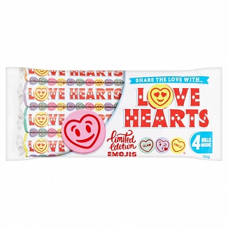Swizzels Love Hearts 4 Pack (12 x 105g)