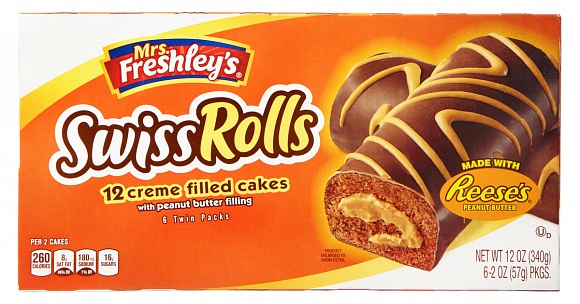 Mrs. Freshley's Reese's Peanut Butter Swiss Rolls (Box of 12) (340g)