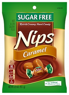 Nips Caramel Sugar Free Hard Candy (12 x 92g)