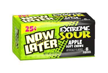 Now & Later Extreme Sour Apple (Box of 24)