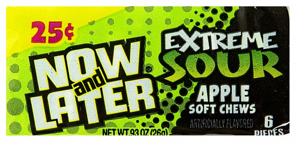 Now & Later Extreme Sour Apple (6 pcs)