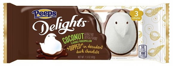 Peeps Delights Dark Chocolate Dipped Coconut Chicks (24 x 43g)