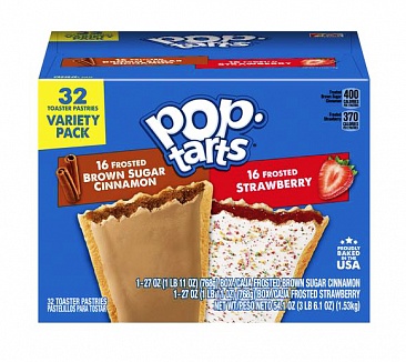 Pop-Tarts Brown Sugar Cinnamon & Frosted Strawberry Variety 32 Pack (1.53kg)