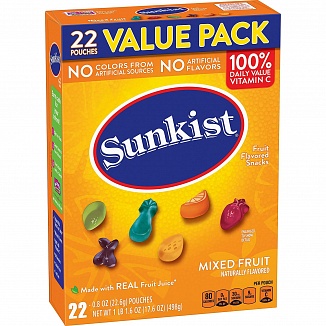 Sunkist Fruit Snacks Mixed Fruit Value Pack (498g)