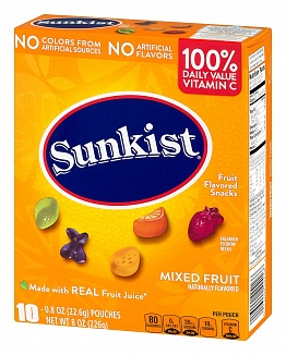 Sunkist Fruit Snacks Mixed Fruit (8 x 226g)