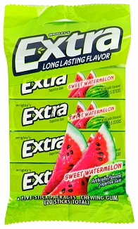 Sweet Watermelon Extra Fruit Sensations Gum (5 sticks) (Pack of 4)