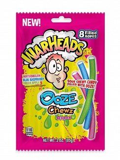 Warheads Ooze Chewz Ropes (12 x 85g)