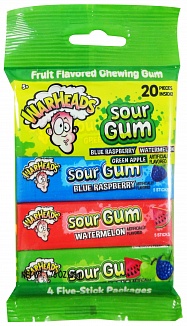 Warheads Sour Gum 4 Pack (10 x 50g)