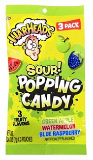 Warheads Sour Popping Candy 3-Pack (12 x 21g)