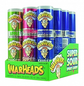Warheads Super Sour Spray Candy (Box of 12)